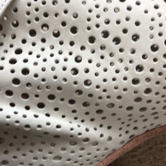 Latitude Femme Perforated Leather Peep Toe Booties - Picture 9 of 9